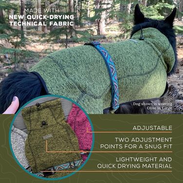 Wilderdog флісова куртка для собак з неопреновою шийною пов'язкою, розмір M, оливкова
