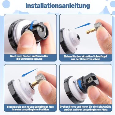 Електричний точилка для кігтів собак з 2 насадками, тример для подушечок лап з LED-підсвічуванням та 3 швидкостями, для великих, середніх та малих собак