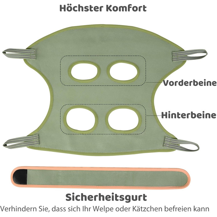 Гузекір для грумінгу собак та котів - гамак-тримач з набором для догляду (до 4.5 кг)