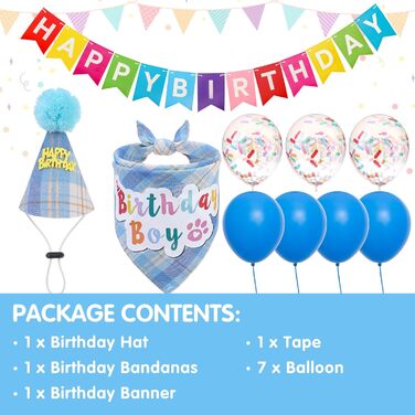 Сукня для собак SCENEREAL на весілля з банданою, краваткою та короною, комплект для собак, дівчаток, цуценят, кошенят, вечірній аксесуар, спідниця-тьюль, костюм для маленьких, середніх та великих собак, білий (весільний) (хлопчики - світло-блакитний в клі