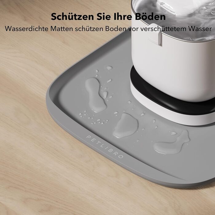 Підкладка під миску для собак та котів PETLIBRO Silikon, сіра, 45x30 см, нековзна, водонепроникна, для миття в посудомийній машині