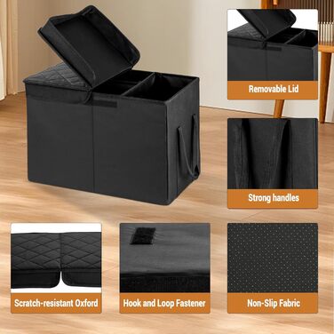 Розширювач для автокрісла для собак, органайзер для авто з місцем для зберігання, чорний, L, 51 x 29 x 36 см