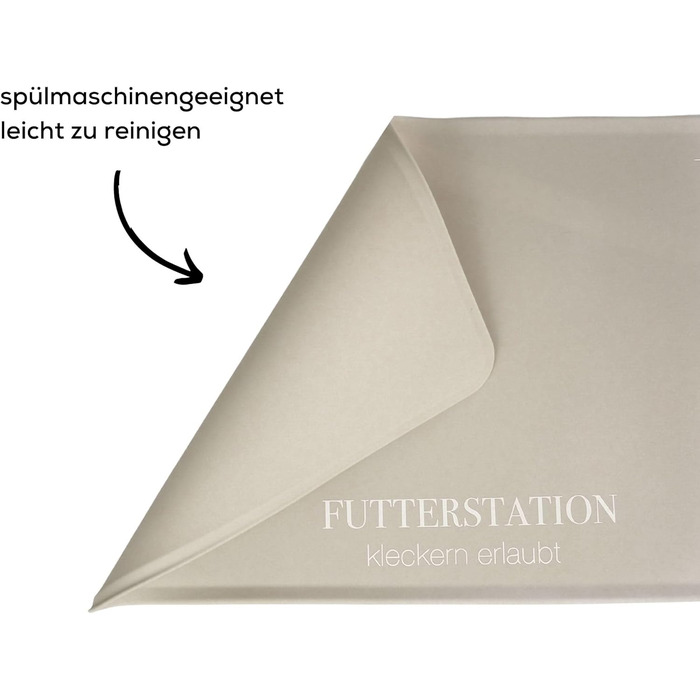 Підкладка під миску для котів Minty&Marla® Beige | Силіконова килимок протиковзкий | Підкладка для води та корму