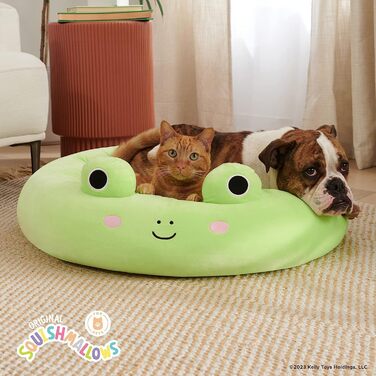 Squishmallows Wendy жаба - м'яке ліжко для тварин 75 см, офіційний плюш Jazwares, супер м'яке ліжко для домашніх тварин