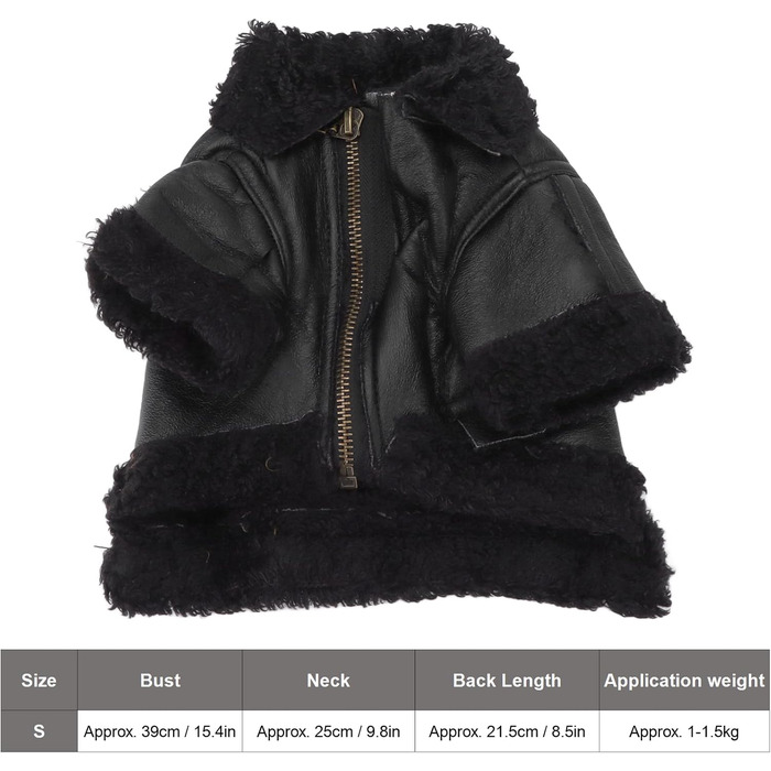 Зимовий теплий куртка для собак від TARSHYRY: шкіряна вітронепроникна модель для великих, середніх та маленьких собак. Стильний мотоциклетний одяг для тварин (S)