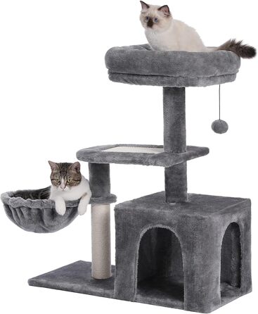 PAWZ Road Когтеточка для маленьких котів, м'який плюшевий котячий будиночок з глибоким гамаком і стовпчиком із сизалю для кошенят