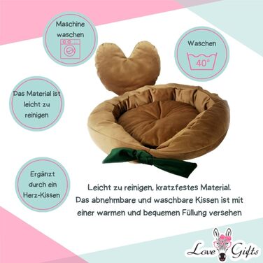 М'яке подушко-ліжко для собак Love Gifts® | Опорне ліжко для собак середніх та маленьких порід | Коричневе