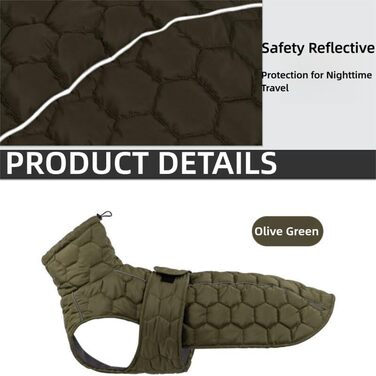 Зимовий теплий теплий одяг для собак з антиковзними підошвами, 4-8 кг, водонепроникний, оливковий зелений