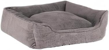 М'яке ліжко для собак та котів Lionto, сіре, 75x60 см, знімний чохол, антиковзаюче дно