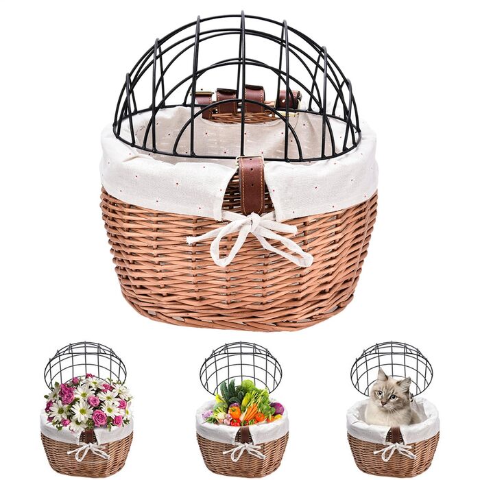 Плетенний кошик для тварин на велосипед: кошик для собак та котів, з металевим каркасом | Weidekorb