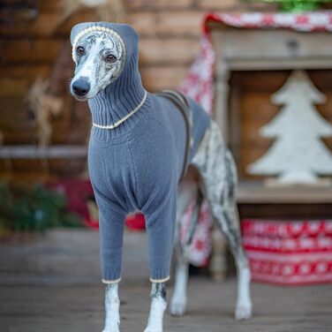 Пуловер для породистих собак Windhund Antel, теплий зимовий пуловер/світшот для великих собак, м'яка куртка для лайкерів (Areegrün, S, Blau)