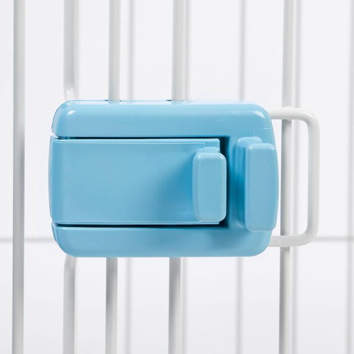 Забіг для цуценят Iris Ohyama з замкненою дверцятами, H60 см, блакитний, для собак та котів, для використання в приміщенні та на вулиці, середній, з відкритим верхом