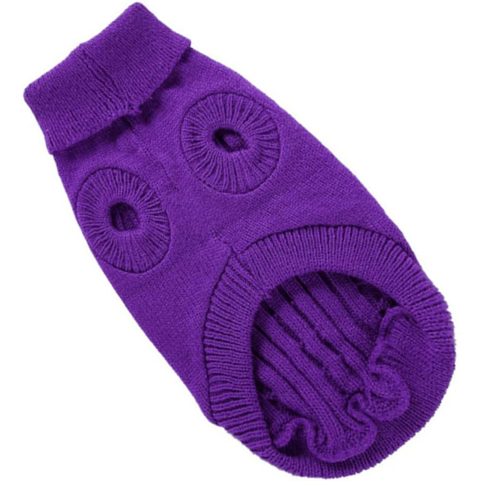 POPETPOP Пуловер для собак з акрилових волокон, теплий, для зими, фіолетовий (XXL), миючий, багаторазовий