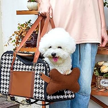 Автокрісло для собак Amoilly, середньорозмірне, з консоллю та підняттям для котів, брудовідштовхувальне, переноска для тварин, з ременями та килимком (Колір: Коричневий, Розмір: M)