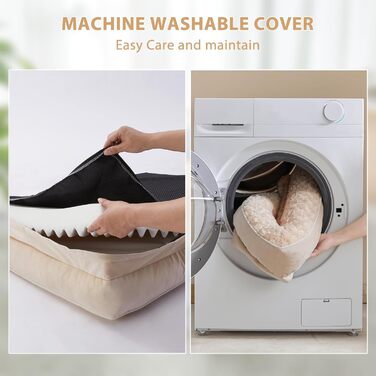 Ортопедичні лежанки для собак великих порід від BFPETHOME, водонепроникні, знімний та пральний чохол, великі лежанки для собак з водонепроникним дном та антиковзною основою, темно-зелені (54.0'L x 36.0'W x 7.5'Th, бежеві)