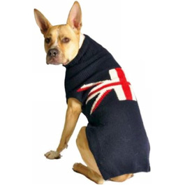 Светр для собак Chilly Dog Union Jack, 100% вовна, 3XL, синій, британський стиль