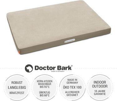 Ортопедичний лежак для собак Doctor Bark з флісовою поверхнею, великий (L - 100x70 см, бежево-золотистий)