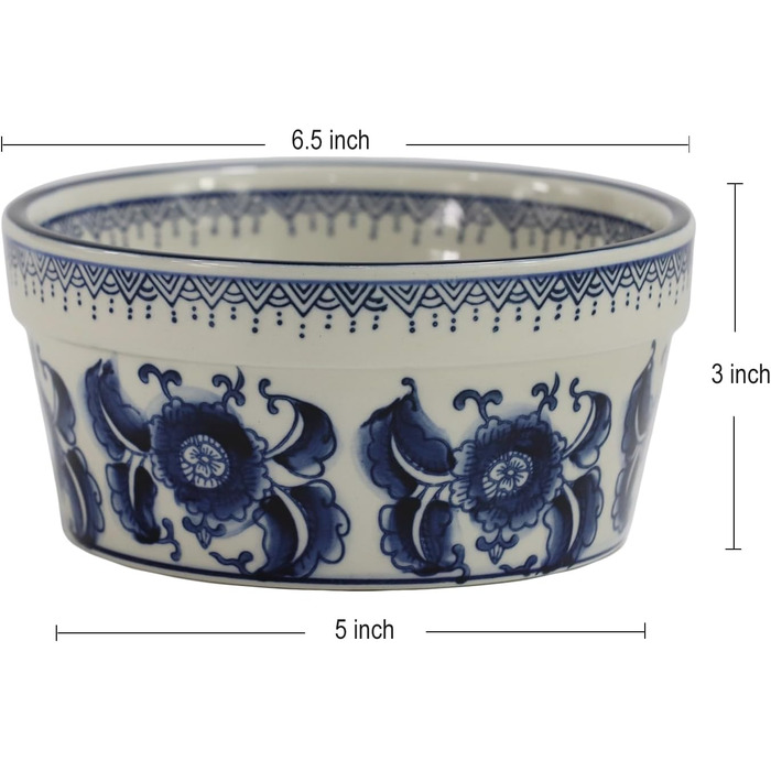 Набір мисок для корму та води для собак та котів SYNWISH, 14.7 x 18.3 x 6.1 см, блакитний та білий