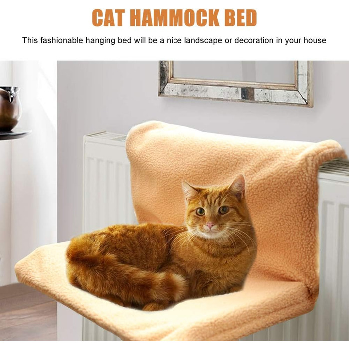 Кішечкове ліжко-грілка з металевим каркасом, миється, для котів та собак до 5 кг, бежеве