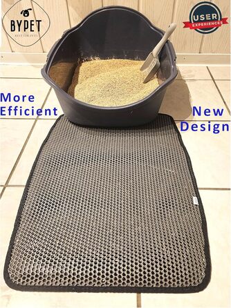 Килимок для котячого туалету BYPET, 58 см, круглий, вологостійкий, з дизайном 