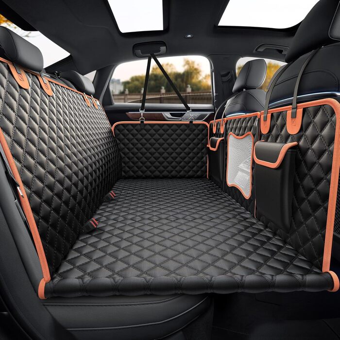 Захист для заднього сидіння автомобіля для собак: міцна підкладка, водонепроникний, з сіткою, до 204 кг, для SUV