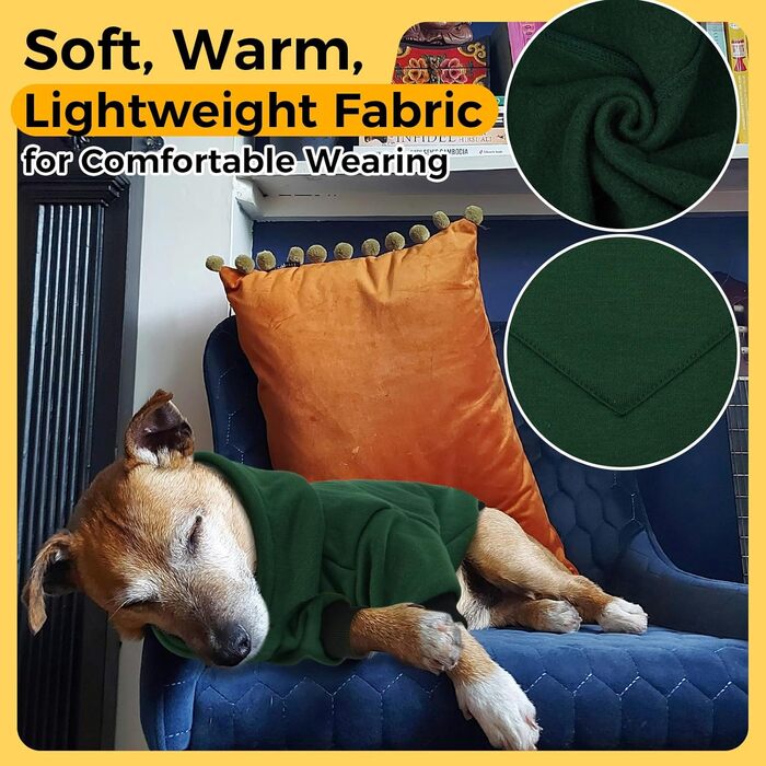 Флісовий худі для собак Lelepet з капюшоном та отвором для повідка, теплий, для осені та зими, напівзастібка, стильний одяг для домашніх тварин, малі, середні та великі породи, XX-Large, зелений