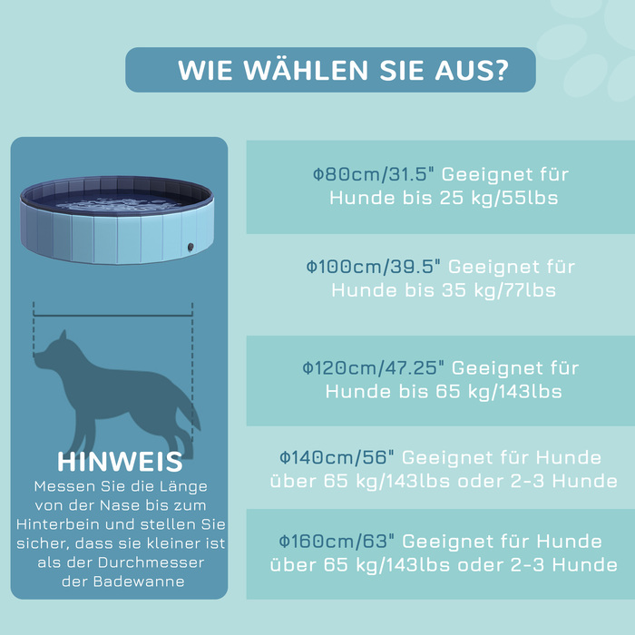 PawHut Dog Pool Великий басейн для собак Дитячий басейн ПВХ Wood Blue Ø140xH30 см ідеально підходить для літа