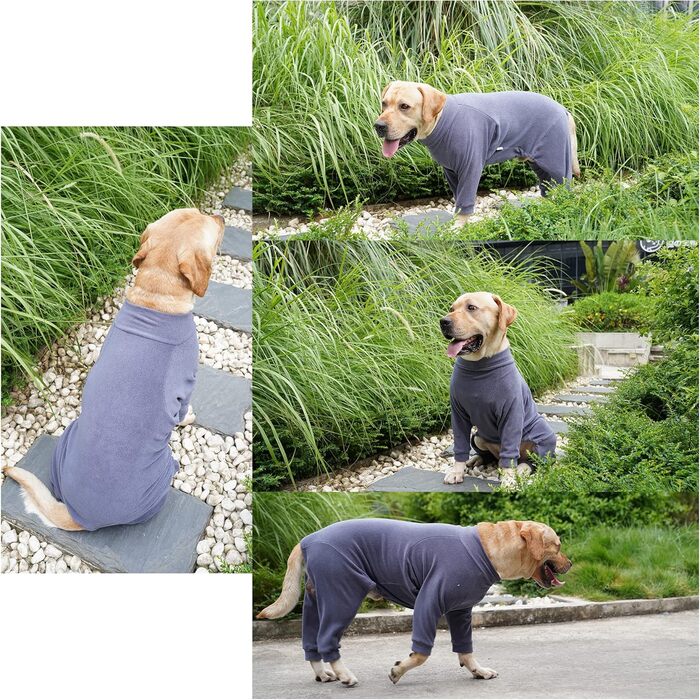 Зимовий теплий костюм для собак, піжама-комбінезон для великих і середніх собак, м'який, для холодної погоди, темно-синій (6XL)