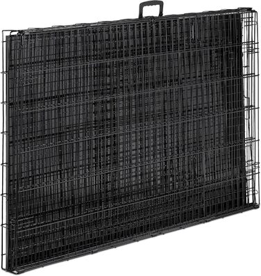 Клітка для собак Relaxdays, для дому та автомобіля, HBT: 87 x 122 x 80 см, складана собача будка з дном, 2 двері, ручка, сталь, чорна L 80 x B 122 x H 87 см