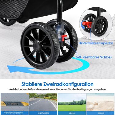 Візок для собак Mamizо 3-в-1, до 30 кг, з сумкою, поворотні колеса, для собак та котів, сірий