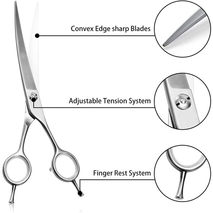 Ножиці для грумінгу собак та котів DONGKER, 7 дюймів, нержавіюча сталь
