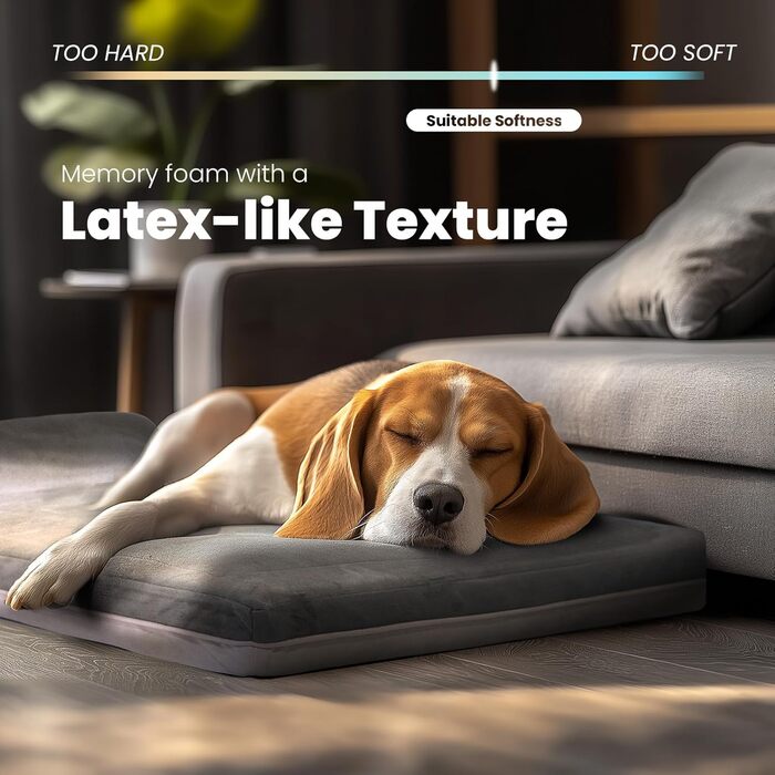 Ортопедичне ліжко для собак Laifug з memory foam, велике, з подушкою, водонепроникне, знімний чохол, розмір L (101.6 x 40.0 x 25.0 x 6.0 см)