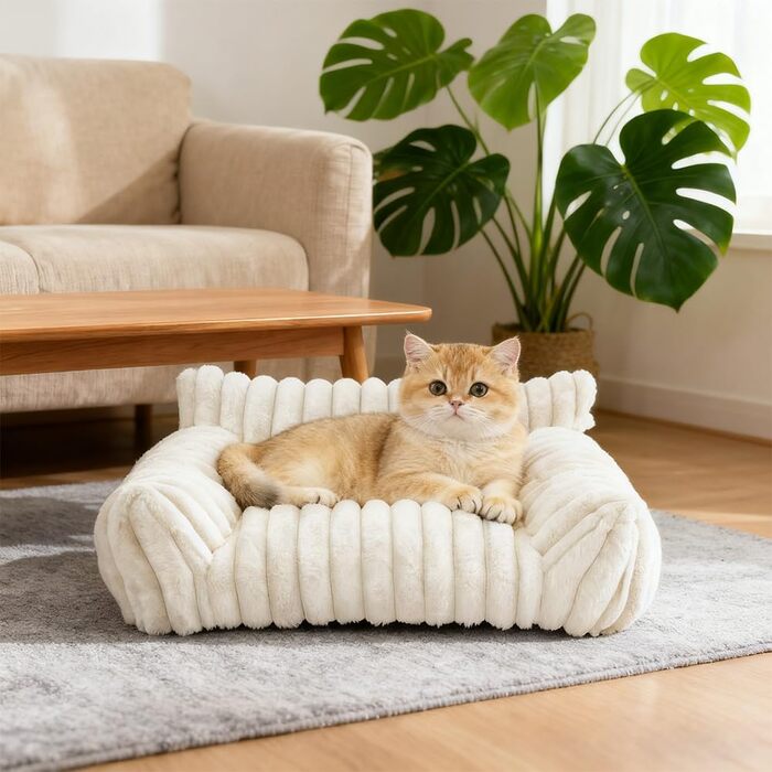 М'яке ліжко для собак та котів RANJIMA: зручне, пухнасте, миється, для кошенят та цуценят