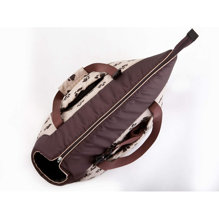 Сумка-переноска для собак та котів, розмір S/L, бежева з лапами