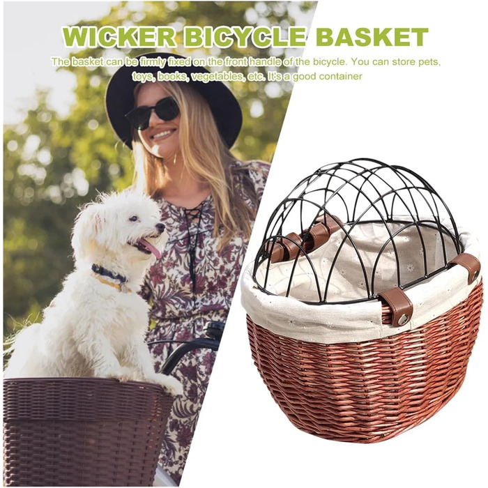 Кошик на велосипед для тварин: собака, кіт. Ручна робота, для перевезення іграшок, книг, овочів. З кріпленням на кермо