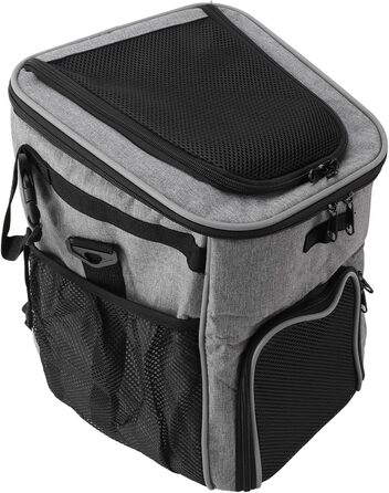 Рюкзак-переноска для собак, водонепроникний, дихаючий, знімний, сірий. Ідеально для велосипеда та пікніків