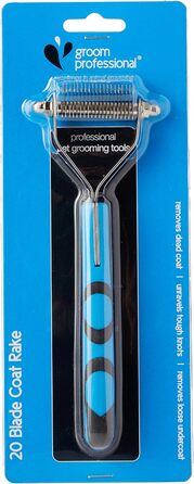 GROOM PROFESSIONAL Щітка для собак - вичісуюча щітка для собак, видалення підшерстка, вичісування, видалення шерсті, X-Fein 20 зубців, екстра-тонка
