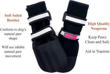 Чоботи для будь-якої погоди, Неопрен, захист лап, з відбиваючими ременями, 5 розмірів (багатобарвні, розмір M)