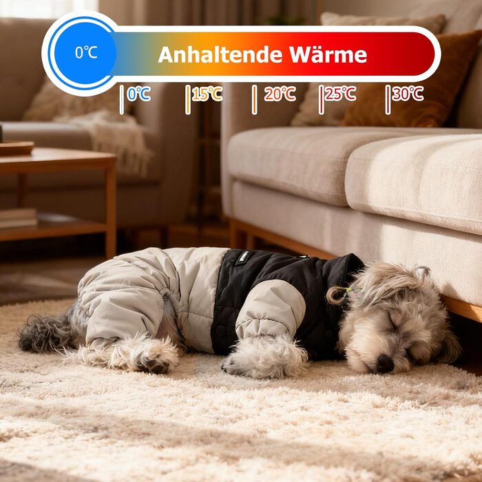 Водонепроникний зимовий одяг для собак PETCUTE: тепла куртка з D-кільцем для малих, середніх та великих собак. Теплий одяг для собак у холодну погоду, бежевий, L