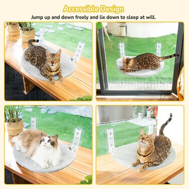 Гамак для котів CATISM на вікно, 50x36.5x20 см, сірий, з присосками