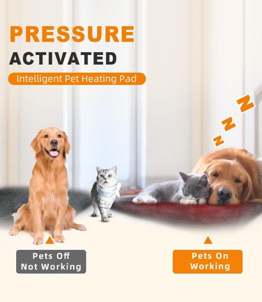 Електричний нагрівальний килимок для собак та котів з регулюванням температури, сірий