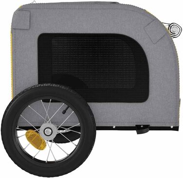 Причіп для велосипеда для собак жовтого та сірого кольорів, Oxford-Gewebe та залізо, LH62839