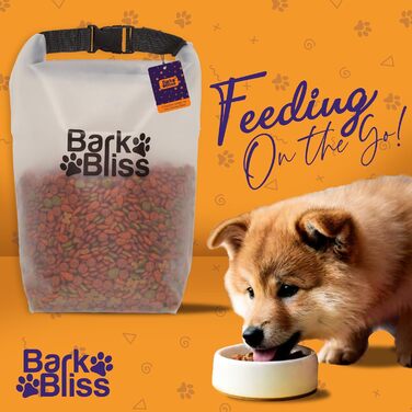 Набір для зберігання корму для собак BarkBliss, 25 порцій, зручний контейнер для подорожей, 3 кг, ідеально для кемпінгу та подорожей