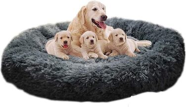 М'яке ліжко для собак, корзина-донечко, тепле та зручне ліжко-лежанка для великих собак XL (90 см)