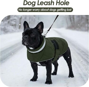 Зимовий теплий одяг для собак середнього розміру, водонепроникний флісовий одяг, куртка для собак з отвором для шлейки, відбиваючий зимовий одяг, в клітинку, зелений, розмір M