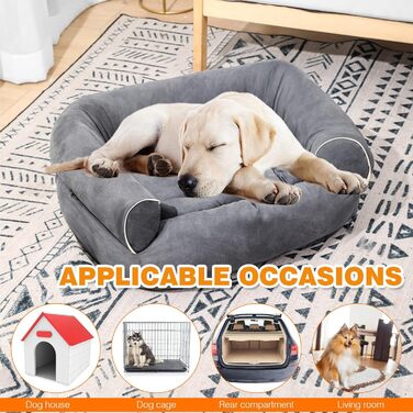 Крісло-лежанка для котів та собак PETCUTE, ортопедичне, з неслизьким дном, сіре