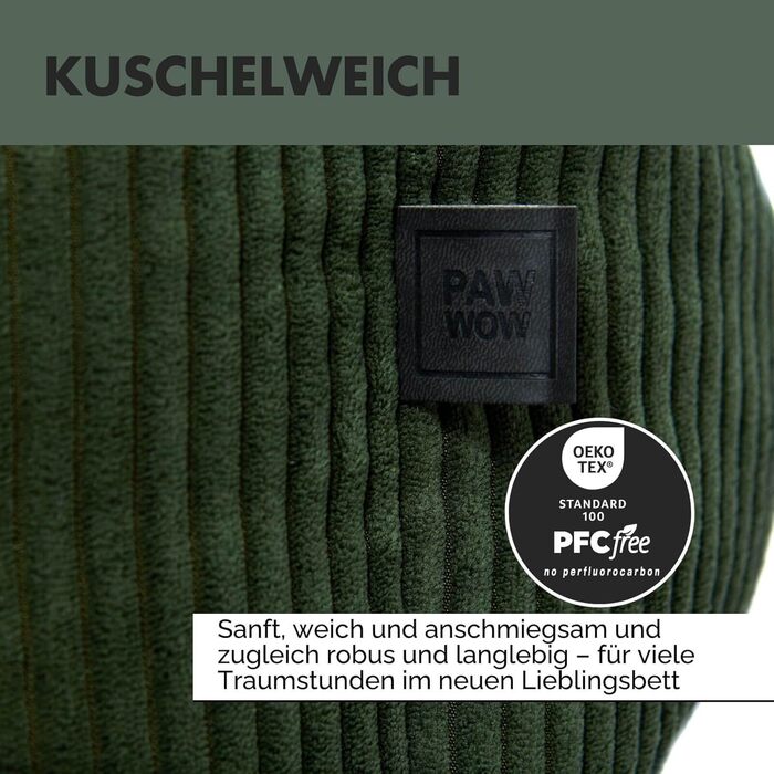 Ортопедичне ліжко для собак Антон | Ліжко-кошик для середніх та великих собак (85x65 см, оливковий)