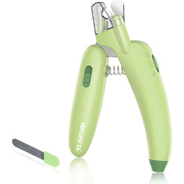 YOYUPETA Тример для собак з LED-підсвіткою та пилочкою - професійний набір для догляду за домашніми тваринами, гострий триммер та вбудована пилка для безпечної та безстресової обрізки кігтів у собак, зелений