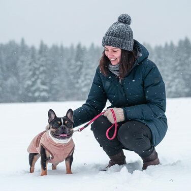 Теплий зимовий одяг для собак FeimaX: вітронепроникна куртка з флісовою підкладкою, D-Ring, для малих та середніх собак, рожевий, 3XL