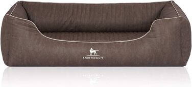 Ортопедичне ліжко для собак Knuffelwuff Tampa з лазерного тиснення з штучної шкіри XXL, 120 x 85 см, коричнево-сірий